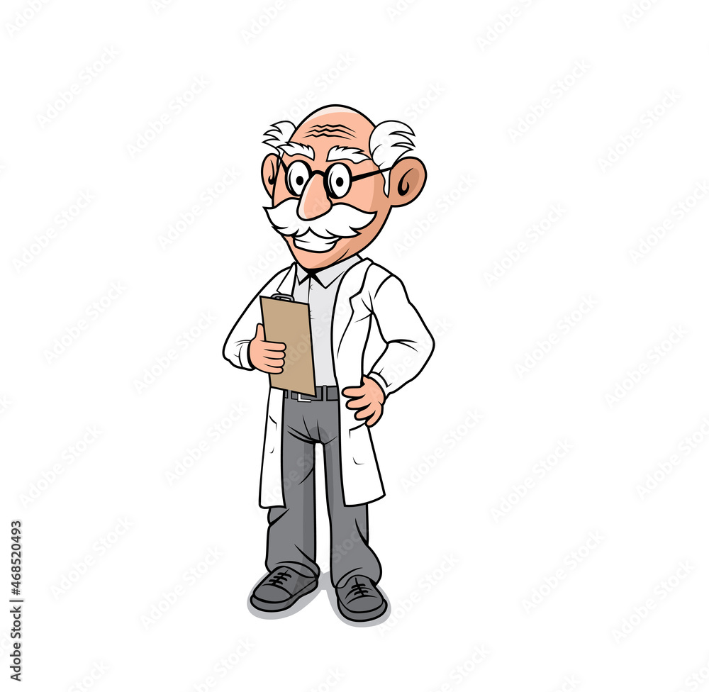Professor old man cartoon character design illustration vector eps format , suitable for your design needs, logo, illustration, animation, etc.
