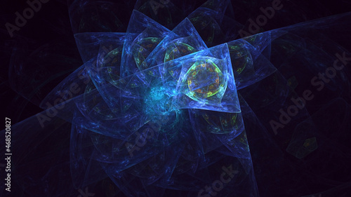 3D rendering abstract colorful fractal light background © BetiBup33