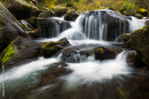 Fototapeta Naklejka Na Ścianę i Meble -  Beautiful waterfall on a mountain river