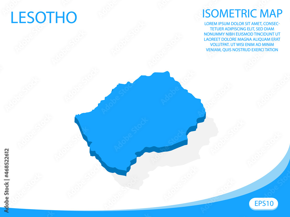 Modern vector isometric of Lesotho blue map. elements white background for concept map easy to edit and customize. eps 10