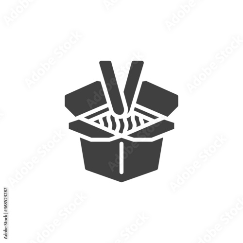 Takeaway noodle box vector icon