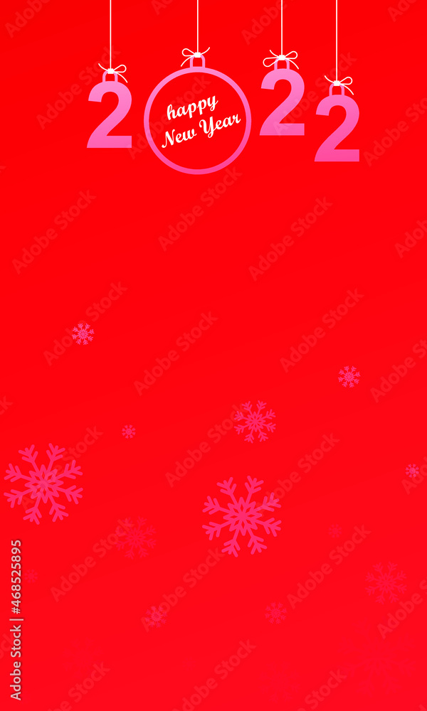 Happy new year 2022. Holiday greeting card design on a red background. editable vector,graphic, banner.
