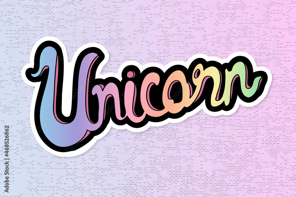 Handwritten unicorn illustration vector sticker