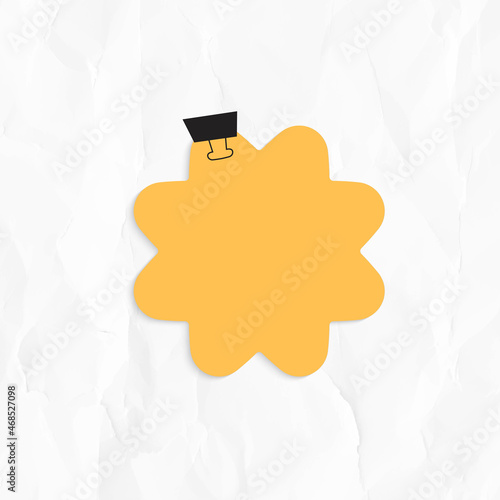 Yellow bubble shaped reminder note sticker vector