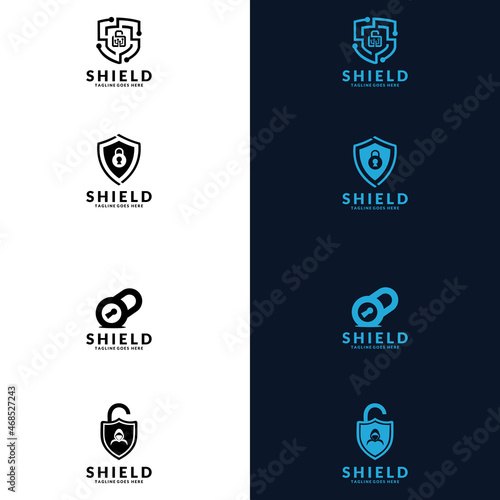 Security icon, Lock logo. Technology, Network safety, bank protection logotype idea