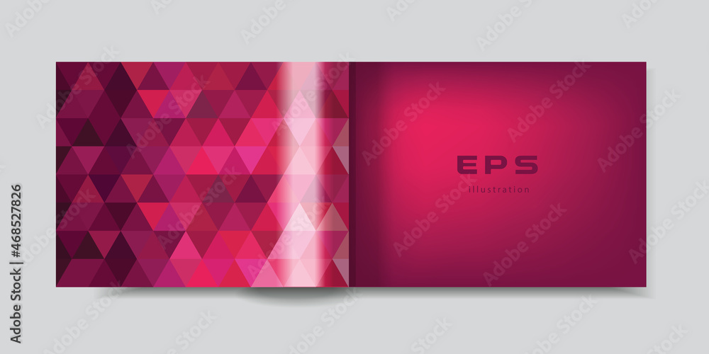 Booklet, brochure with a triangular abstract pattern on the page. Booklet, brochure with a triangular abstract pattern on the page.