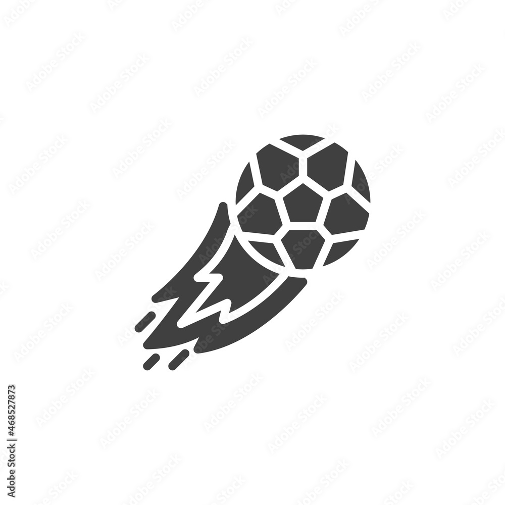 Obraz premium Soccer ball with fire vector icon
