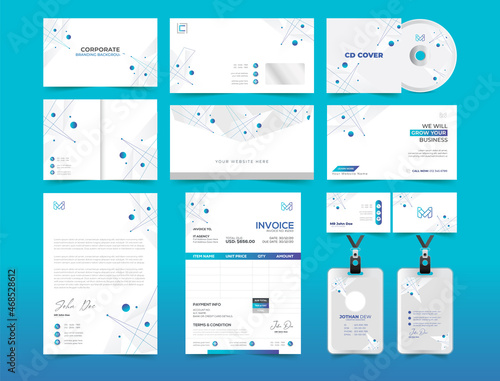 Modern business stationery and corporate identity template set,Corporate identity design template. Business card, letterhead, email singature, invoice, envelop templates,Business template set vector