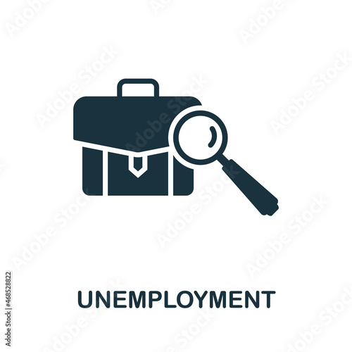 Unemployment icon. Monochrome sign from economic crisis collection. Creative Unemployment icon illustration for web design, infographics and more