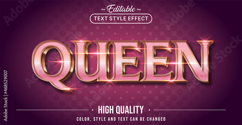Editable text style effect - Queen text style theme.