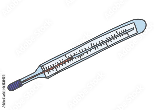 thermometer mercury old version. vector sketch new