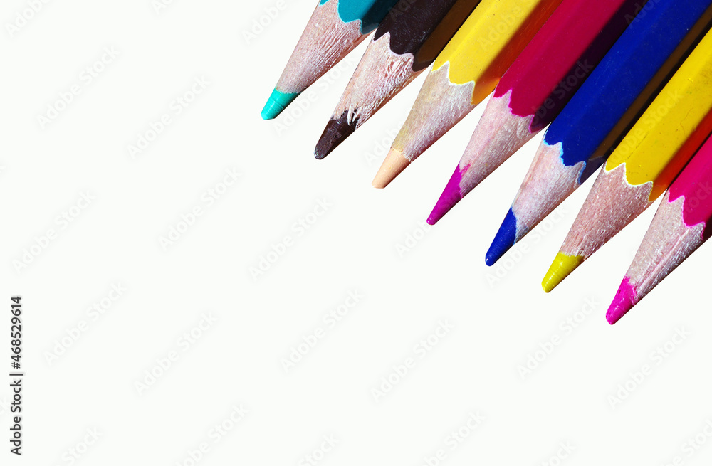 Color pencils isolated on white background Color pencils isolated on white background