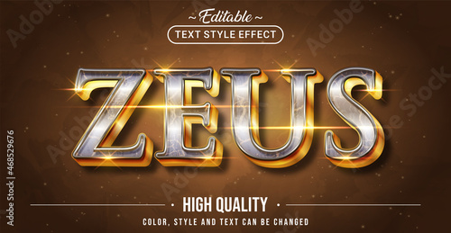Editable text style effect - Zeus text style theme. photo
