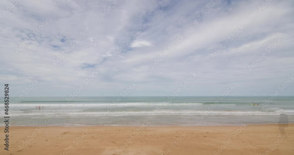 timelapse the beach with white sand and wave from peaceful sea in sunshine daytime timelapse the beach with white sand and wave from peaceful sea in sunshine daytime