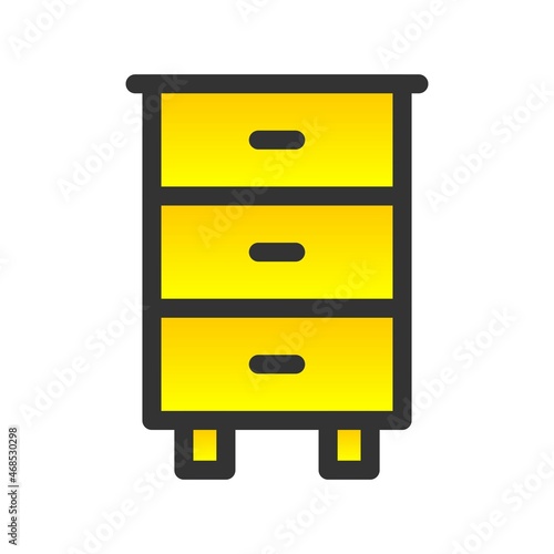Chest Of Drawers Filled Gradient Vector Icon Design