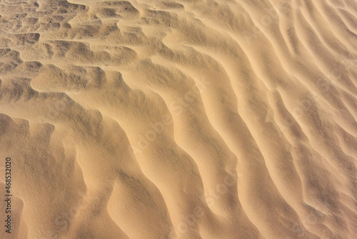 Sand dunes of the Sahara Desert in Tunisia, Africa.