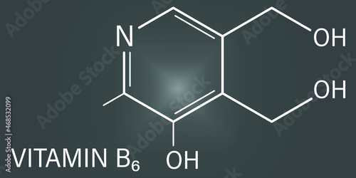 Vitamin B6 (pyridoxine) molecule. Skeletal formula.	
