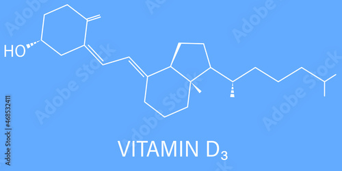 Vitamin D (D3, cholecalciferol) molecule. Skeletal formula.	
