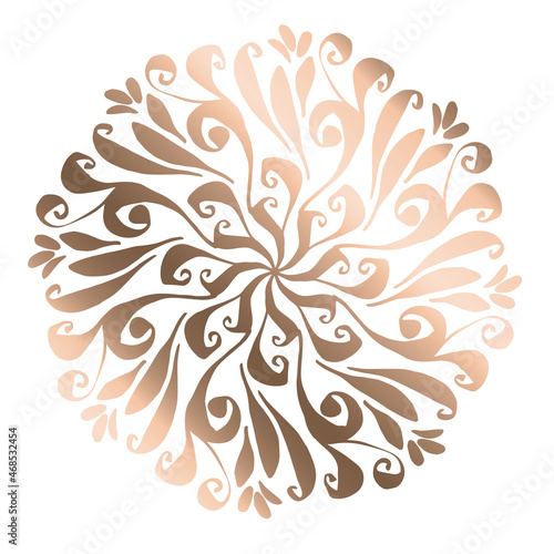 Floral style curvy snowflake vector for Christmas