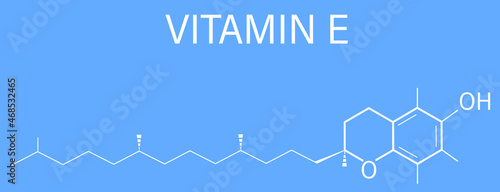 Vitamin E (alpha tocopherol) molecule. Skeletal formula.	
