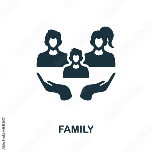 Family icon. Monochrome sign from human rights collection. Creative Family icon illustration for web design, infographics and more