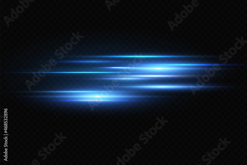 Vector illustration of a blue color. Light effect. Abstract laser beams of light. Chaotic neon rays of light 