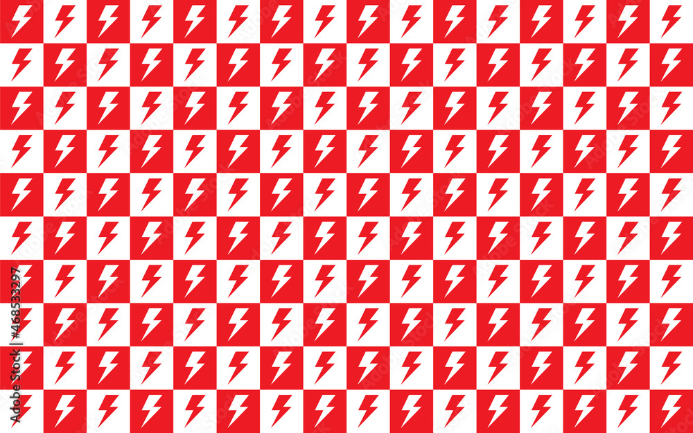Obraz premium Red-White Lightning Icon Background Design Vector 