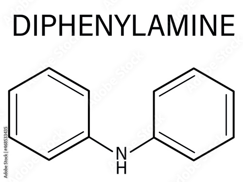 Diphenylamine antioxidant molecule. Used to prevent apple scald. Skeletal formula.