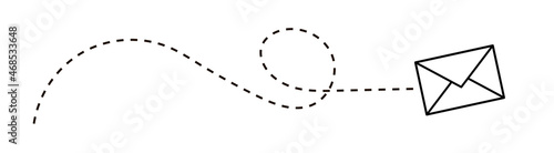 Envelope. Dotted line envelope. Holiday invitation envelope.