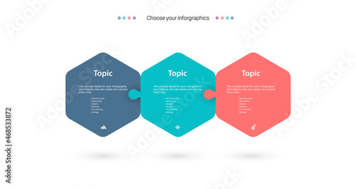 THREE options or steps of Infographics for business concept with Vector Infographic label design that Can be used for presentations banner, workflow layout, process diagram, flow chart design.eps

