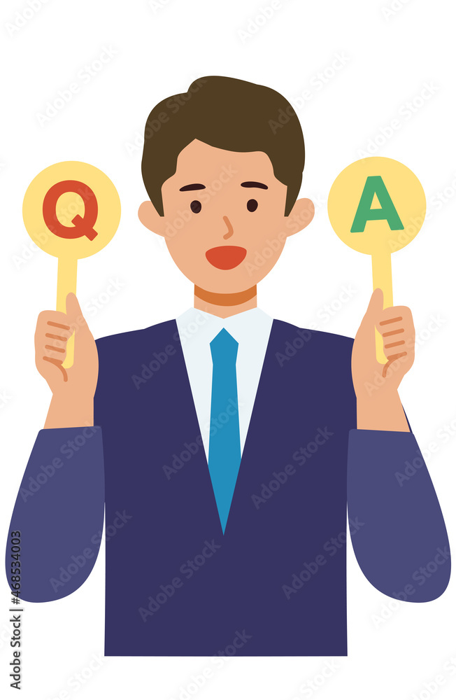 BusinessMan cartoon character. People face profiles avatars and icons. Concept for Q&A. BusinessMan cartoon character. People face profiles avatars and icons. Concept for Q&A.