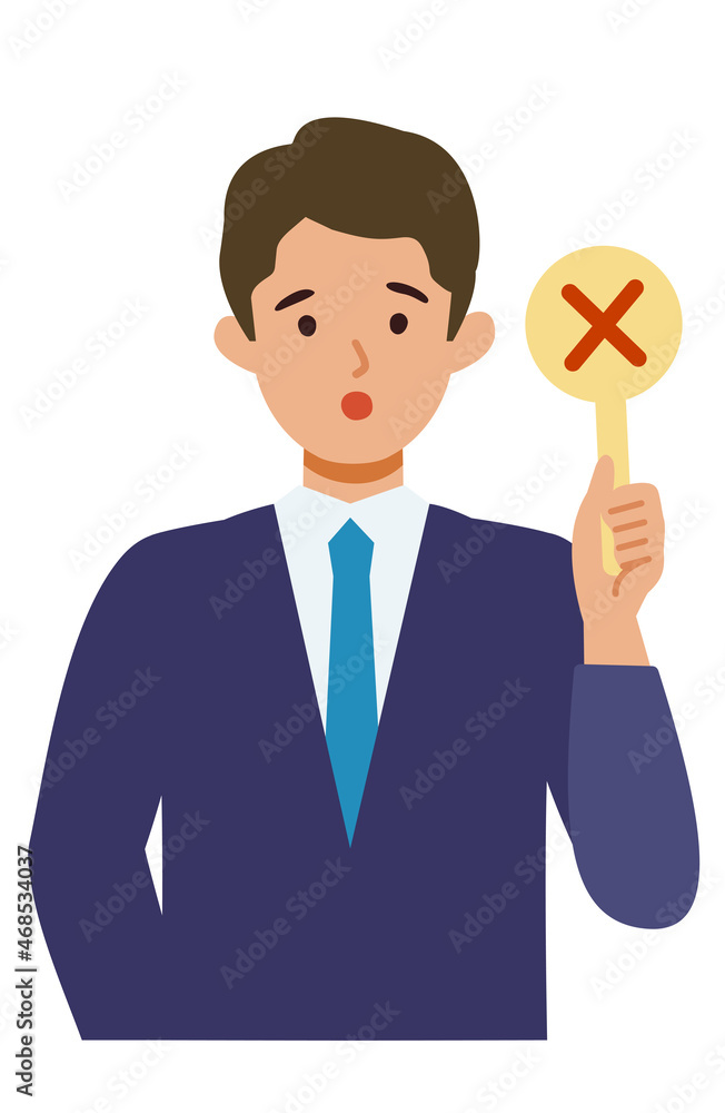 BusinessMan cartoon character. People face profiles avatars and icons. Close up image of man having warning expression . BusinessMan cartoon character. People face profiles avatars and icons. Close up image of man having warning expression .