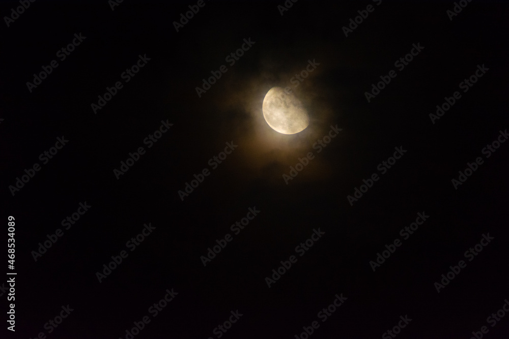 Moon with a smoky night sky Moon with a smoky night sky