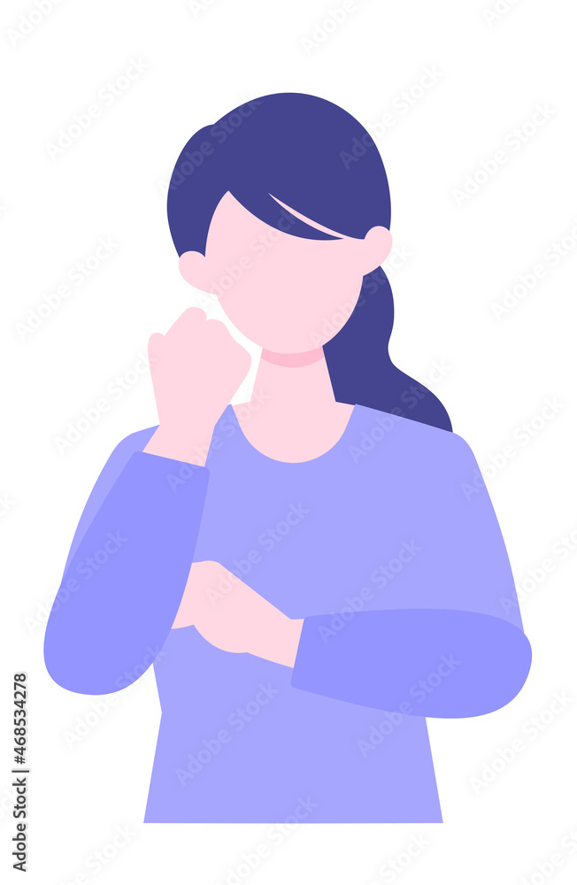 Young Woman cartoon character. People face profiles avatars and icons. Close up image of confused Woman. Young Woman cartoon character. People face profiles avatars and icons. Close up image of confused Woman.