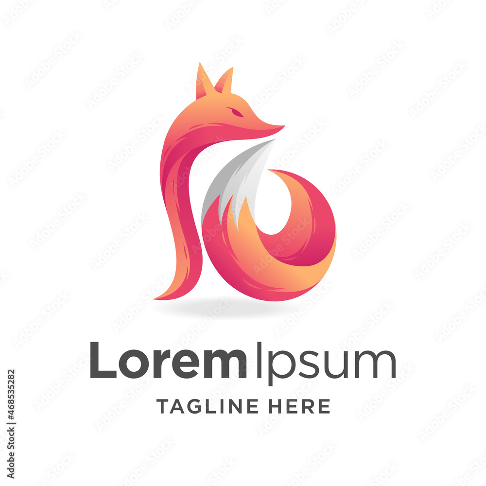 fox logo with gradient color concept fox logo with gradient color concept