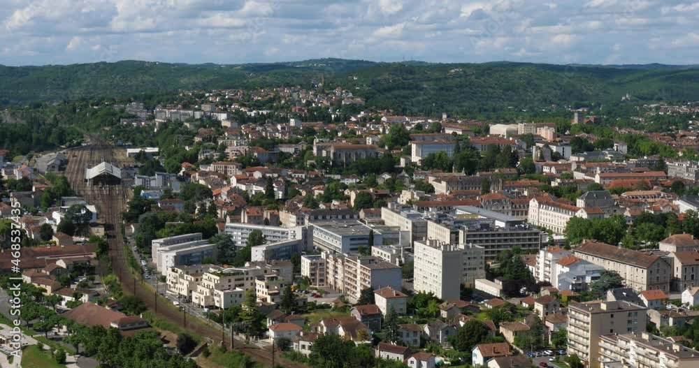 Town of Cahors from Mount Saint-Cyr, Lot department, the Occitan, France Town of Cahors from Mount Saint-Cyr, Lot department, the Occitan, France