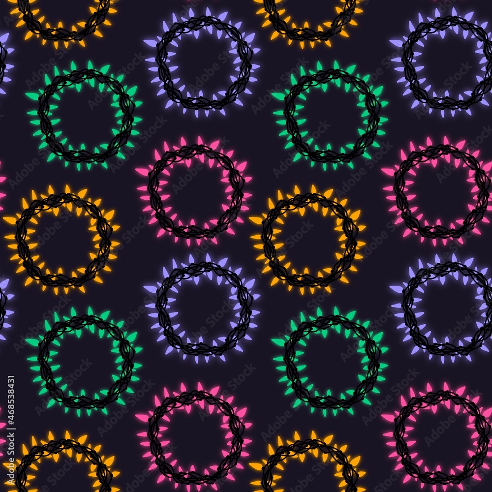 Seamless new year pattern with Christmas lights for fabrics and textiles Seamless new year pattern with Christmas lights for fabrics and textiles