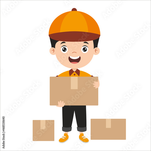 Cartoon Drawing Of A Courier