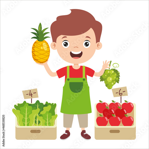 Cartoon Drawing Of A Greengrocer