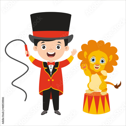 Cartoon Drawing Of A Lion Tamer