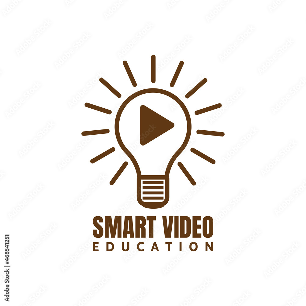 smart video education logo design template in brown color smart video education logo design template in brown color