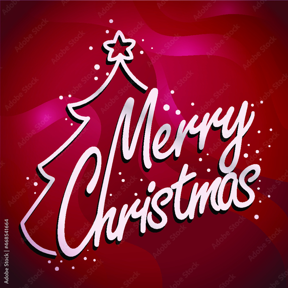 Merry christmas and new year on red background 
