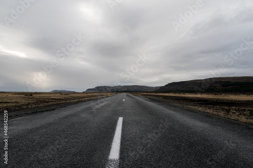 Endless road or highway Iceland