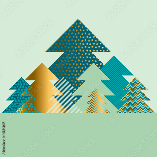 Decorative abstract Xmas tree shapes