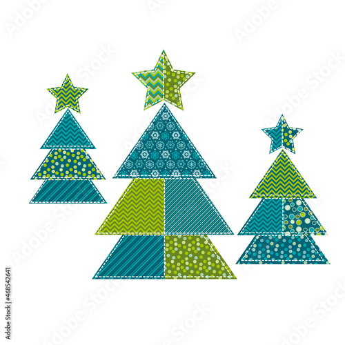Christmas trees in patchwor...