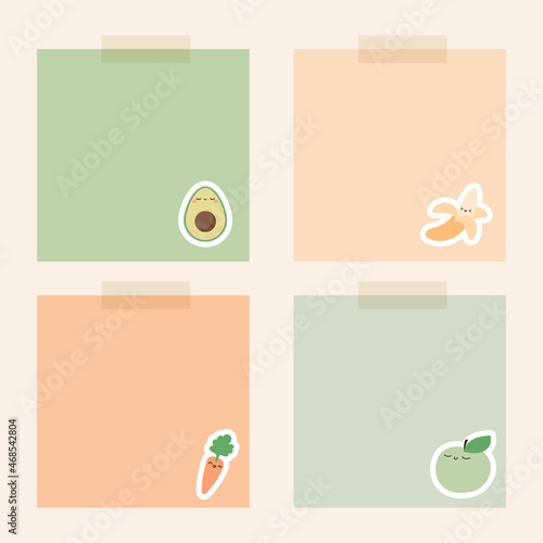 Cute memo template A collection of striped notes blank notebooks and torn notes used in a diary
