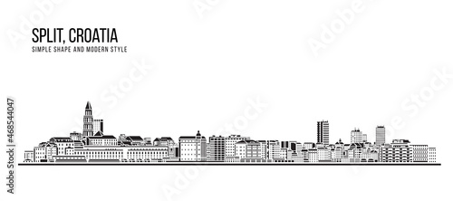 Cityscape Building Abstract Simple shape and modern style art Vector design - Split, Croatia