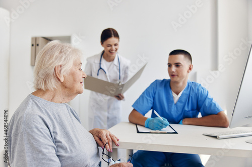 elderly patient hospital examination in the medical office