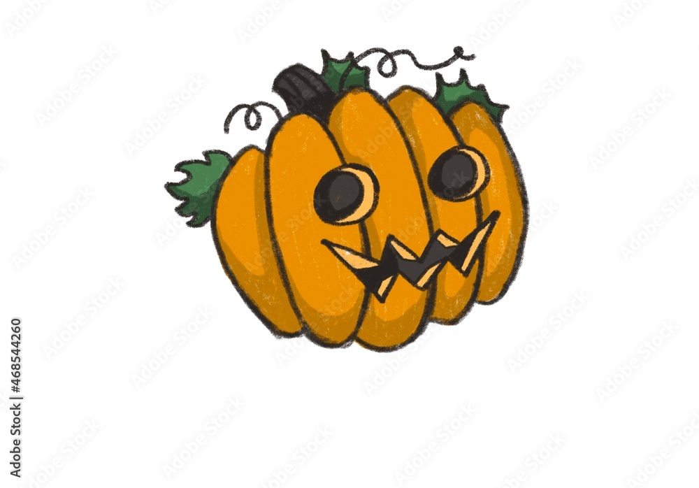 Orange pumpkin. Isolated illustration in procreate for Halloween holiday. Cute doodle drawing. Orange pumpkin. Isolated illustration in procreate for Halloween holiday. Cute doodle drawing.