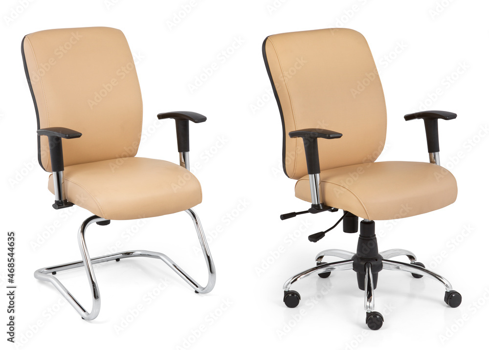 Office chair and office waiting chair isolated on white background Office chair and office waiting chair isolated on white background